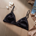 Birdtree, 94% Silk 6% Spandex Wireless Bra, Women Triangle Cup Breathable Soft Underwear, Small Breast, 2026 New A5D632JF