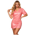Women Waterproof Short Robe Belt Half Sleeve Open Front Bathrobe Swimwear Swimsuit for Water Parties Outdoor-Homewear Robe Dress