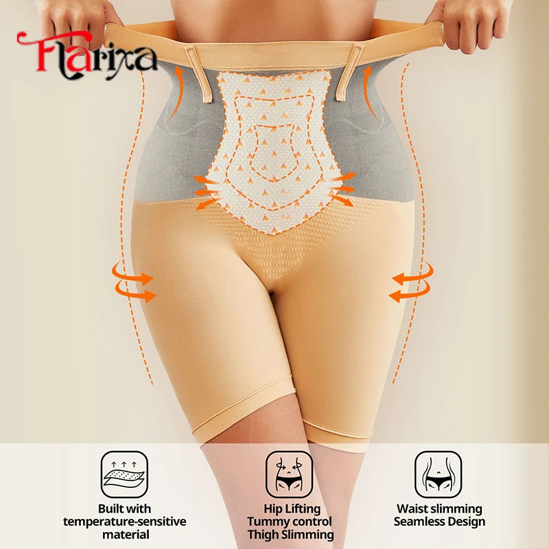 Flarixa Thermal Underwear Panties High Waist Seamless Tummy Control Butt Lifter Body Shaper Underwear Women Thermo Tights Shorts