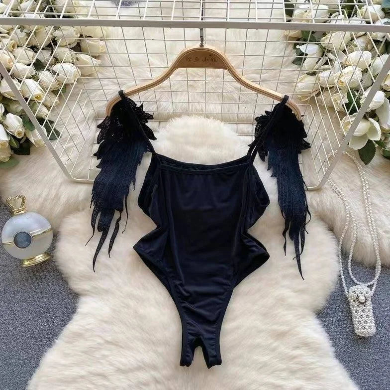 Women Hotsweet V-neck Leopard Slim Vintage Straps Bodysuits Chic Lace Slim Jumpsuits Comfortable Fashion Underwear
