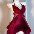 Sexy Ice Silk Sleepwear Women's Strap Butterfly Knot Home Clothes Comfortable Breathable V-neck Short Dress Home Clothes