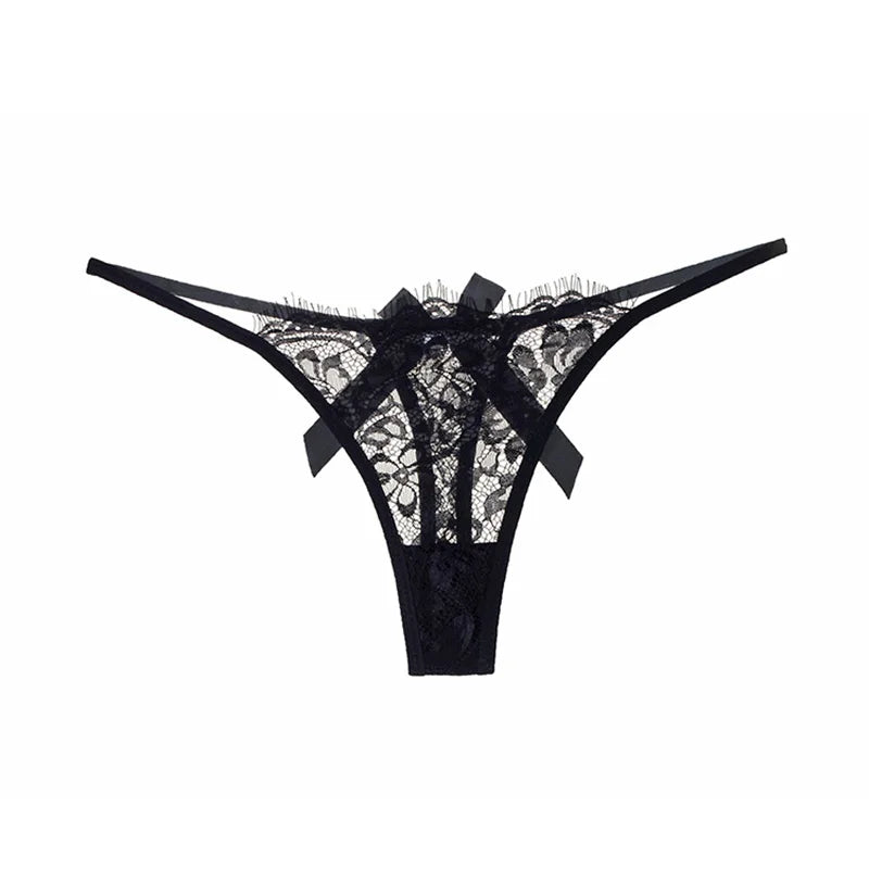 Lace Sexy Panties Thong Women Briefs Girls G String Hollow Out Transparent Underwear Female Thin Low Waist Lingerie Size S-XL