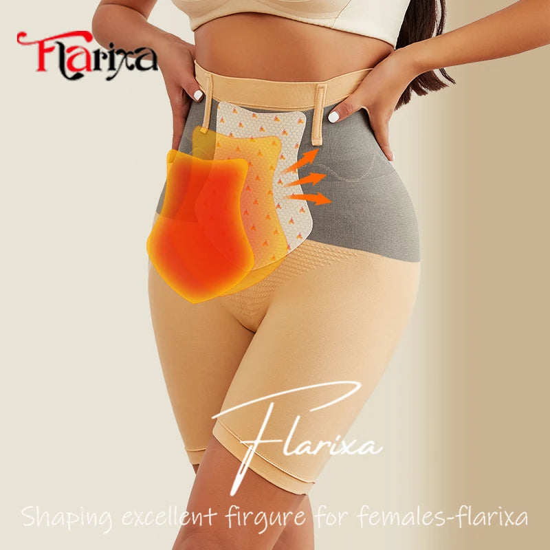 Flarixa Thermal Underwear Panties High Waist Seamless Tummy Control Butt Lifter Body Shaper Underwear Women Thermo Tights Shorts
