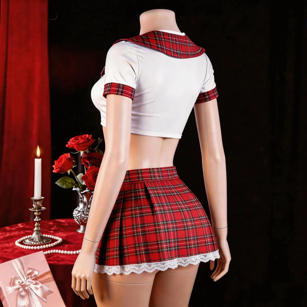Red Sexy Lingerie Woman Porno Underwear Sexy Dress Student Cosplay Uniform Women Lingerie Erotic Underwear Babydoll Costume