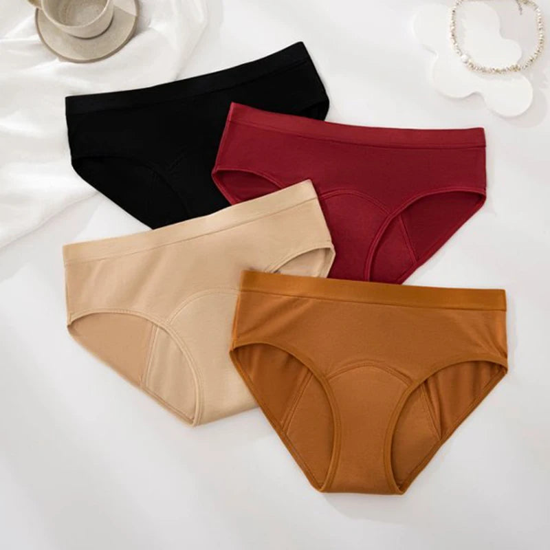 1/4PCS Women Period Panties Heavy Flow Leakproof Underwear Cotton Postpartum Menstrual Physiological Panty Teens Briefs S-3XL